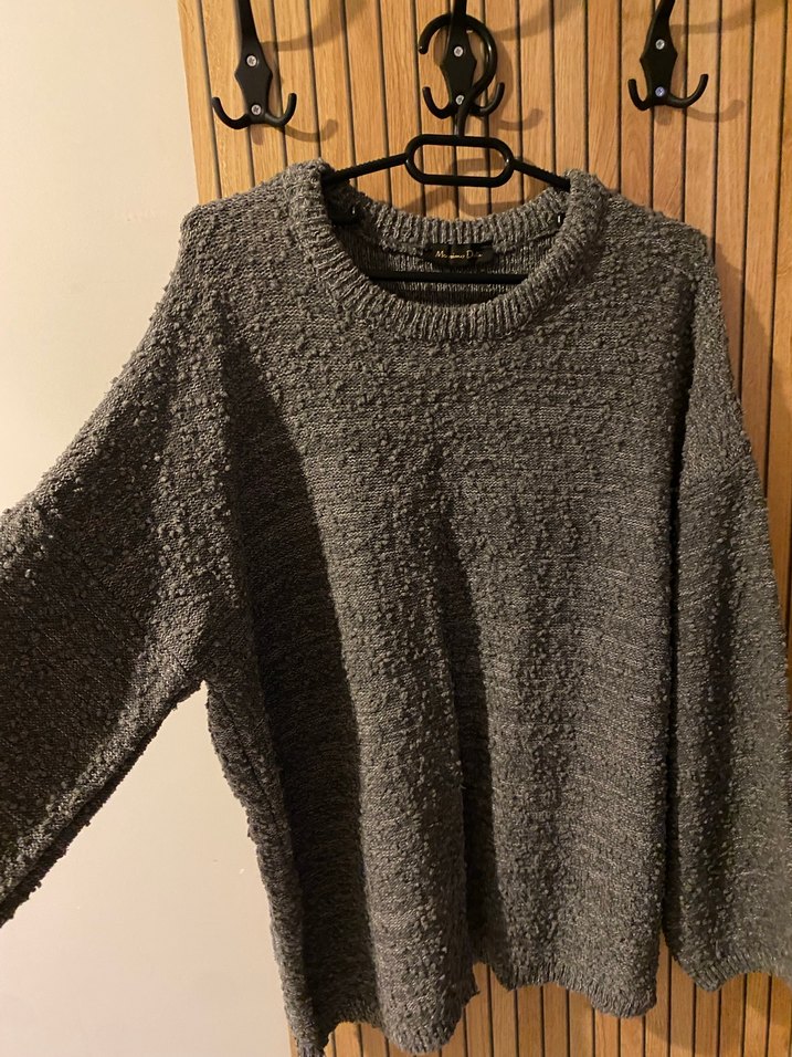 Gri Kadın Örgü Yün Kazak - Görsel 2