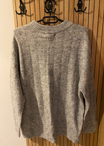 Gri Yün Triko Kadın Kazak - Görsel 4