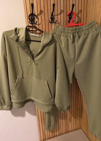 Kadın Haki Oversize Eşofman Takımı - Görsel 7