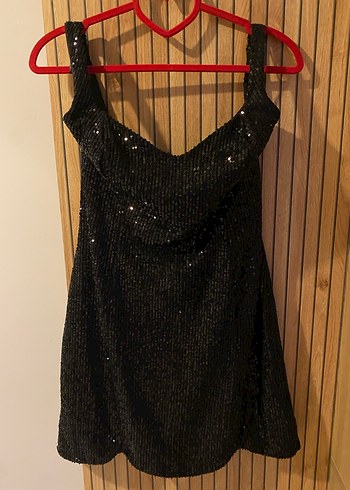 Koton Siyah Drapeli Mini Abiye Elbise - Görsel 2