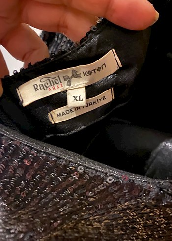 Koton Siyah Drapeli Mini Abiye Elbise - Görsel 10