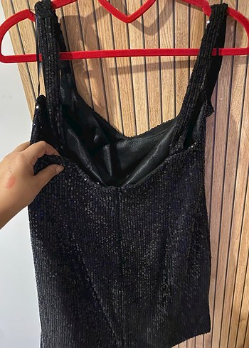 Koton Siyah Drapeli Mini Abiye Elbise - Görsel 5