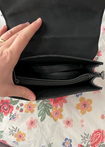 Nakışlı Siyah Deri Bohem Kadın Çanta - Görsel 3