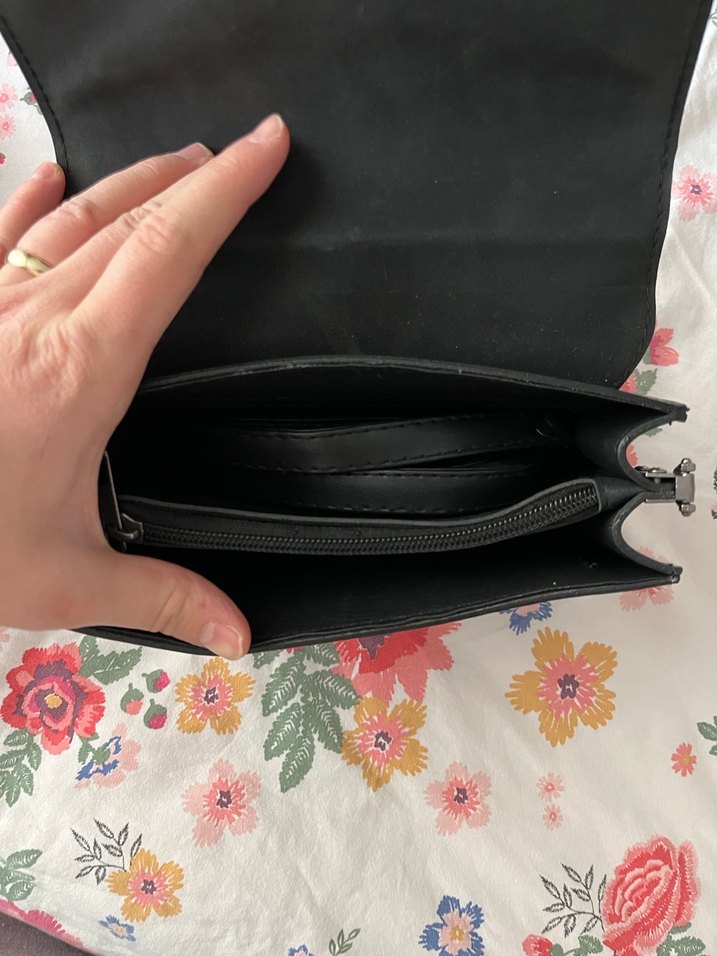 Nakışlı Siyah Deri Bohem Kadın Çanta - Görsel 3