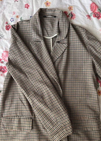 Düğmeli Keten Midi Blazer - Görsel 2