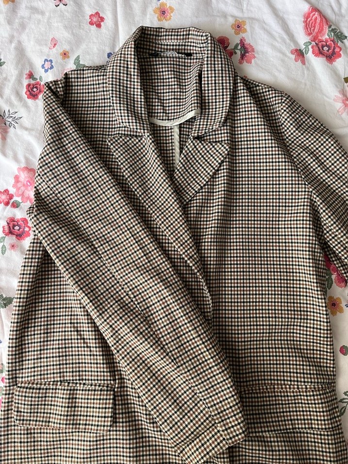 Düğmeli Keten Midi Blazer - Görsel 2