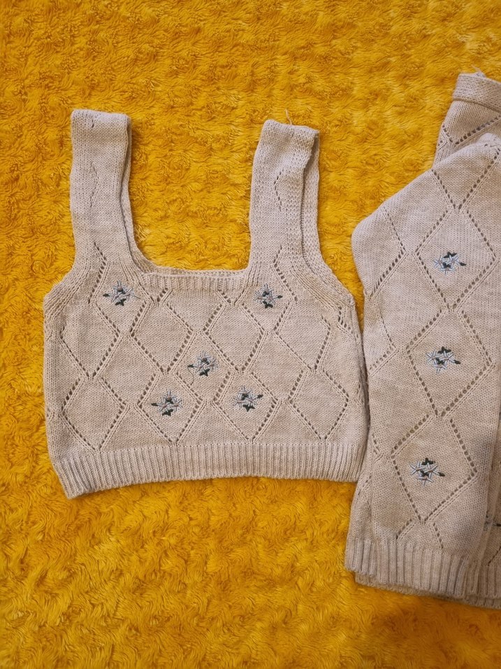 Nakışlı Bohem Kadın Hırka V Yakalı - Görsel 2