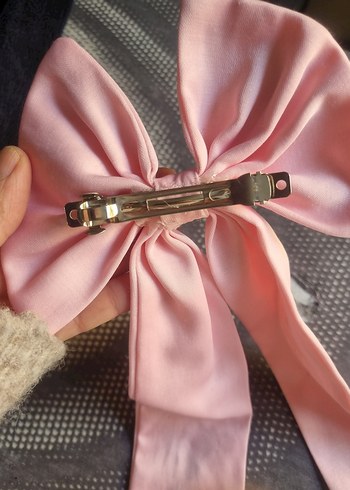 Pembe Saten Kurdele Saç Aksesuarı - Görsel 2