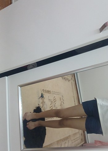 xs Beden Lacivert Düğmeli Mini Kot Şort
