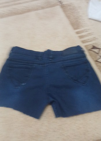 Diğer Lacivert Düğmeli Mini Kot Şort