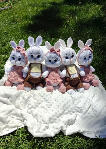 Pastel Beyaz Tavşan Peluş Oyuncak
