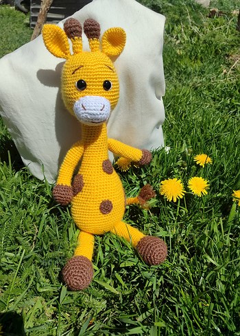 Sarı Örgü Zürafa Peluş Oyuncak
