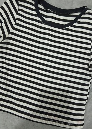 Kız Çocuk Uzun Kollu Çizgili Tişört - Görsel 2