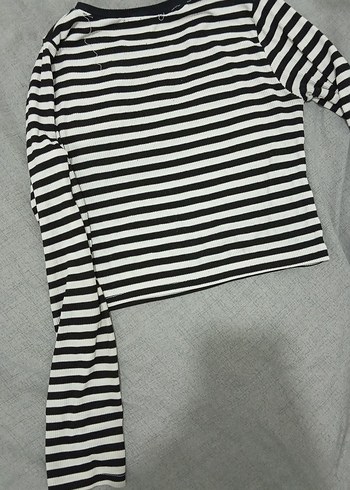 Kız Çocuk Uzun Kollu Çizgili Tişört - Görsel 4