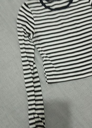 Kız Çocuk Uzun Kollu Çizgili Tişört - Görsel 3