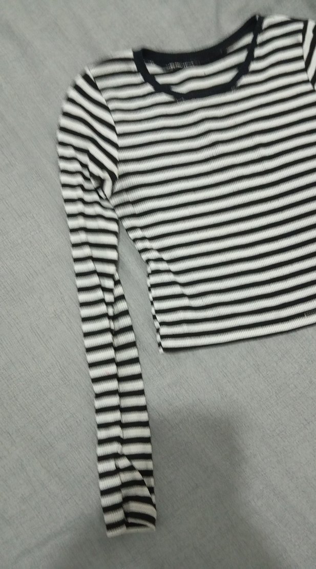 Kız Çocuk Uzun Kollu Çizgili Tişört - Görsel 3