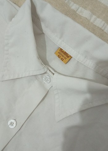 Beyaz Keten Uzun Kollu Gömlek - Görsel 3