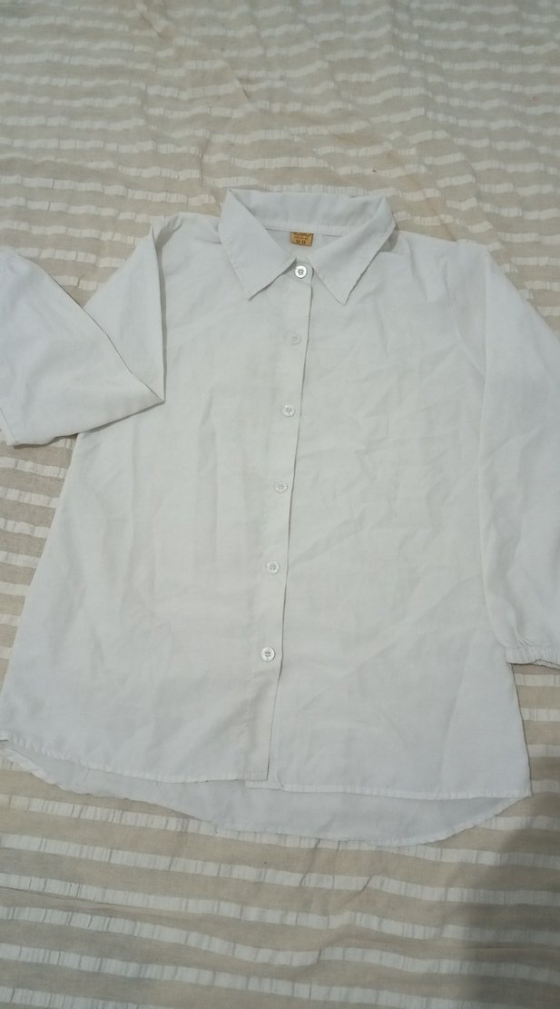 Beyaz Keten Uzun Kollu Gömlek - Görsel 4