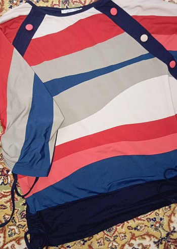 Renkli Desenli Hamile Bluzu - Görsel 2