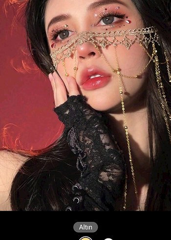 Altın Renkli Etnik Desenli Parlak Vücut Zinciri - Görsel 3