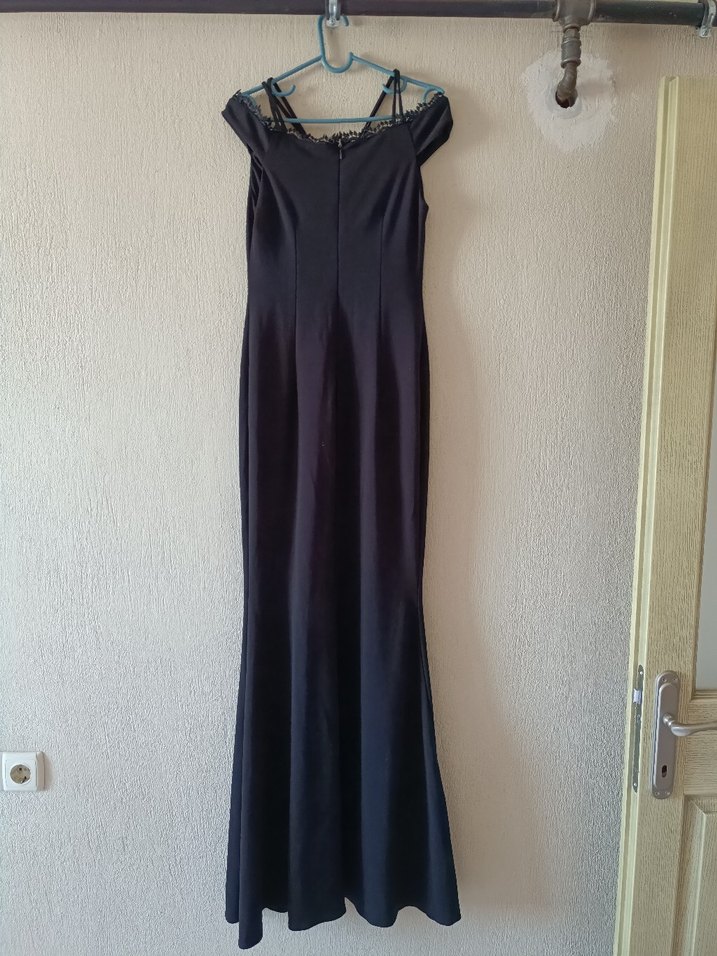 Siyah uzun balık abiye - Görsel 3