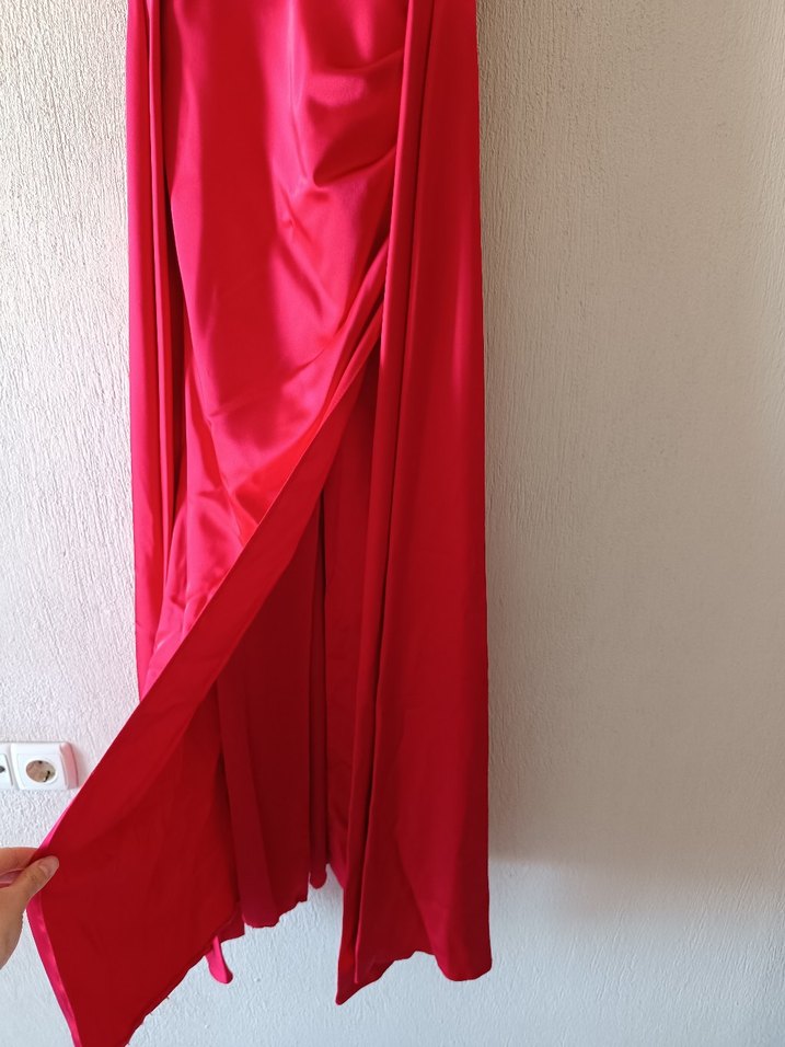 Kırmızı  Uzun Abiye Elbise - Görsel 5