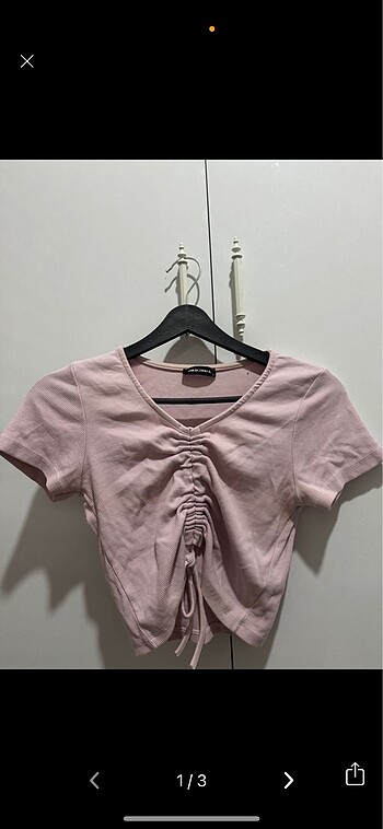 lila büzgülü crop