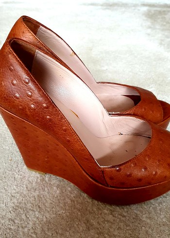 Taba rengi Dolgu Topuk Kadın Ayakkabı 38 numara - Görsel 8