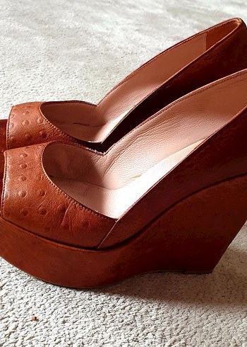 Taba rengi Dolgu Topuk Kadın Ayakkabı 38 numara - Görsel 5