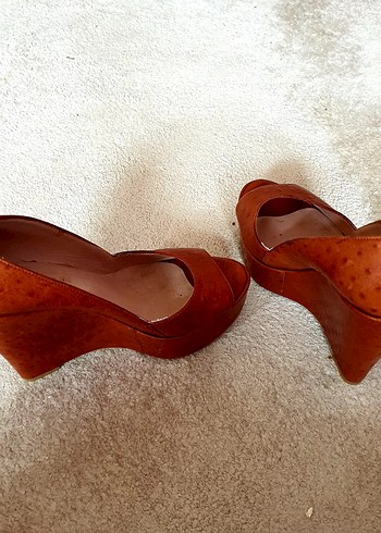 Taba rengi Dolgu Topuk Kadın Ayakkabı 38 numara - Görsel 9