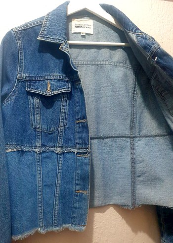 40 Beden Koton Marka Düğmeli Mavi Denim Kot Ceket 40 beden