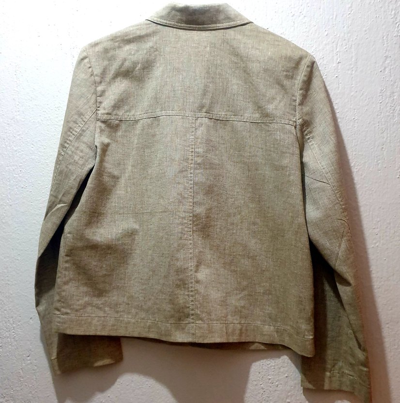 Bej Keten Düğmeli Kadın Ceket 40 beden (sembol marka) - Görsel 4