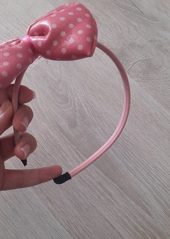 Beden pembe Renk Puantiyeli Pembe Fiyonk Kız çocuk Tacı az hasarli