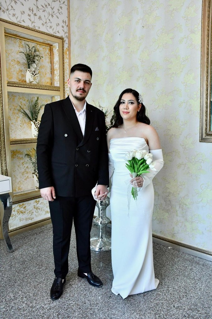 Modern Klasik Beyaz Straplez Gelinlik - Görsel 2