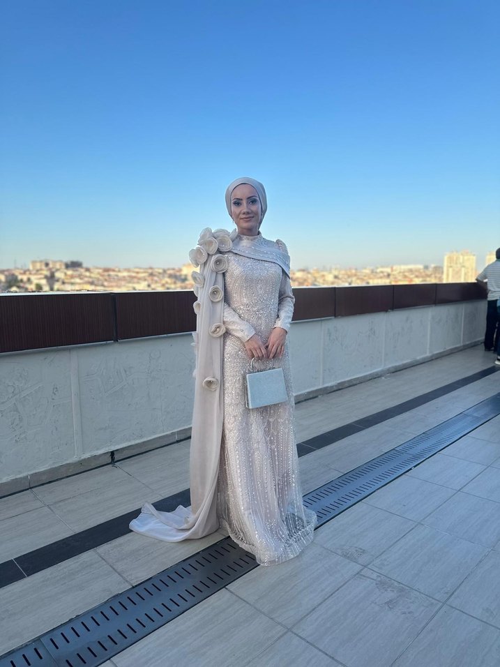 Uzun Kollu Bohem Etnik Desenli Kadın Elbise - Görsel 3