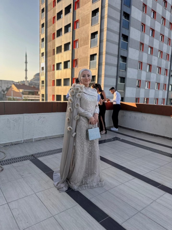 Uzun Kollu Bohem Etnik Desenli Kadın Elbise - Görsel 4