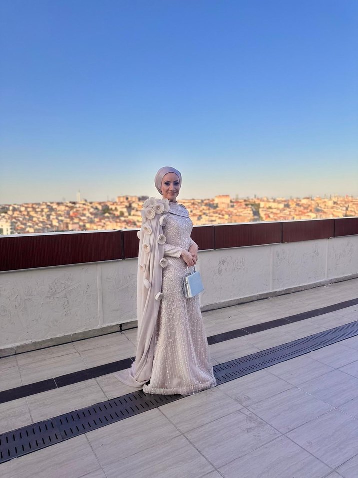 Uzun Kollu Bohem Etnik Desenli Kadın Elbise - Görsel 2