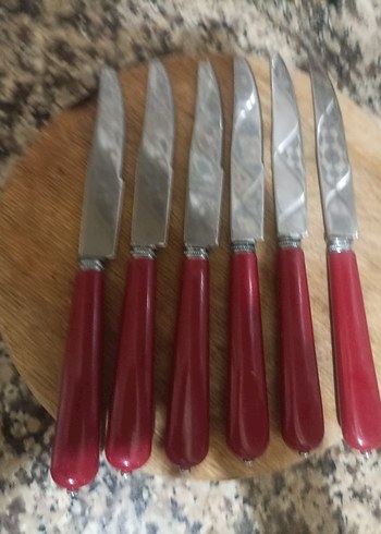 Bordo Saplı 6 Adet Bıçak Seti