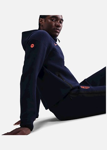 Barça X Nike Tech Fleece Navy Blue Premium Tracksuit - Görsel 4