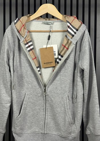 Burberry Grey Premium Zip Up Hırka - Görsel 3