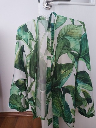 yaprak desenli kimono