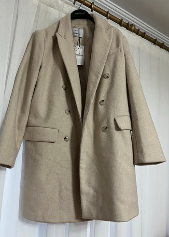 Stradivarius Bej Midi Kadin Yun Kaban Stradivarius