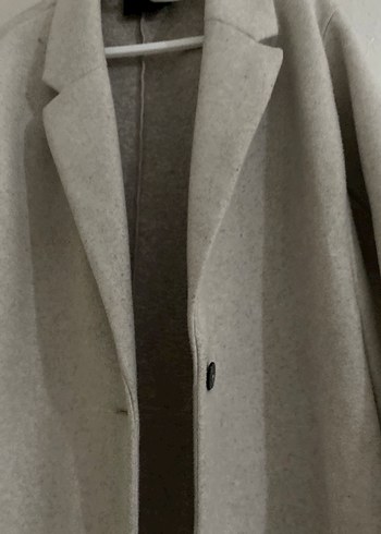 Gri Midi Düğmeli Kadın Kaban - Görsel 2