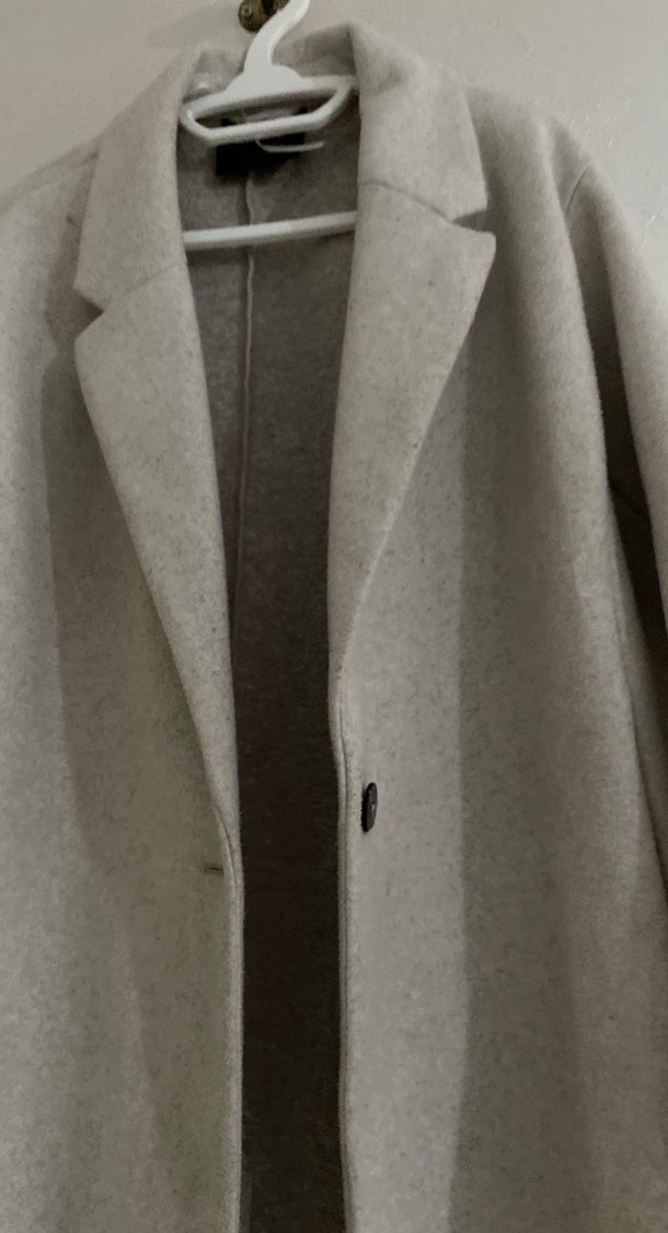 Gri Midi Düğmeli Kadın Kaban - Görsel 2