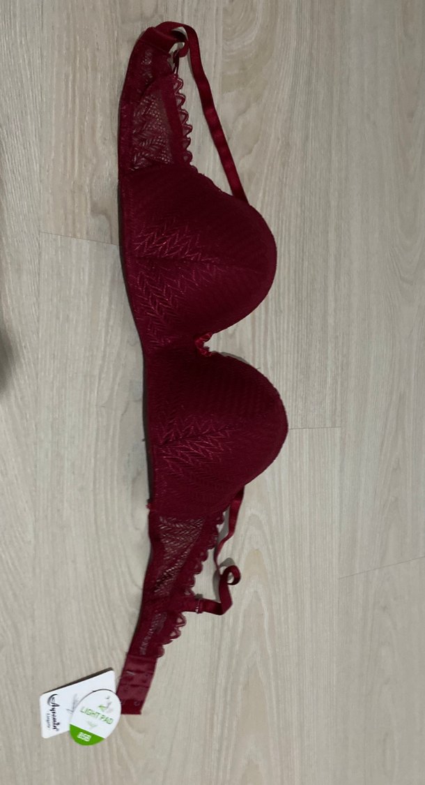 Sıfır ürün ,Bordo Desenli Kadın Sütyen 85B - Görsel 2