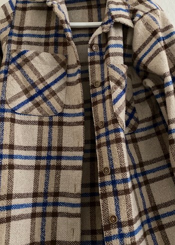 Düğmeli Ekose Kadın Gömlek - Görsel 2