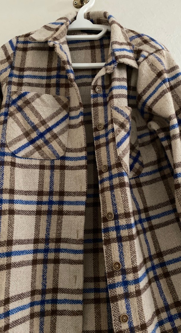 Düğmeli Ekose Kadın Gömlek - Görsel 2