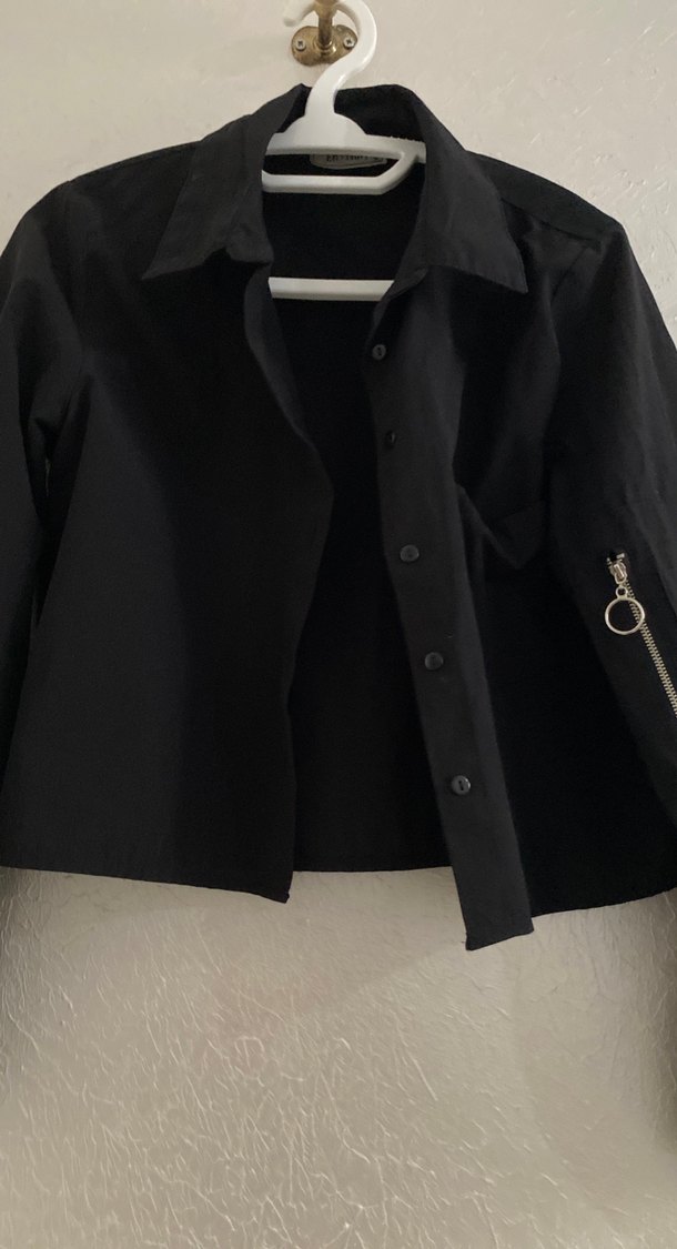 Düğmeli Siyah Midi Keten Kadın Ceket - Görsel 2