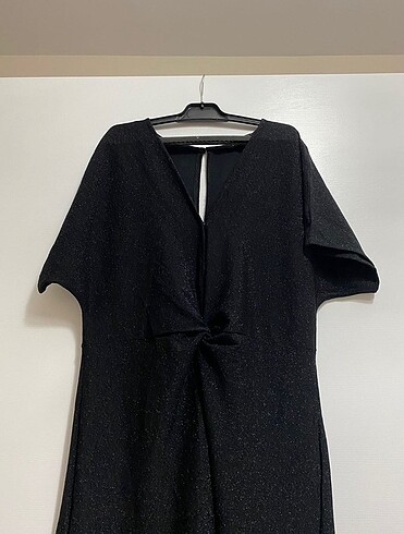 xl Beden siyah Renk Simli abiye tulum