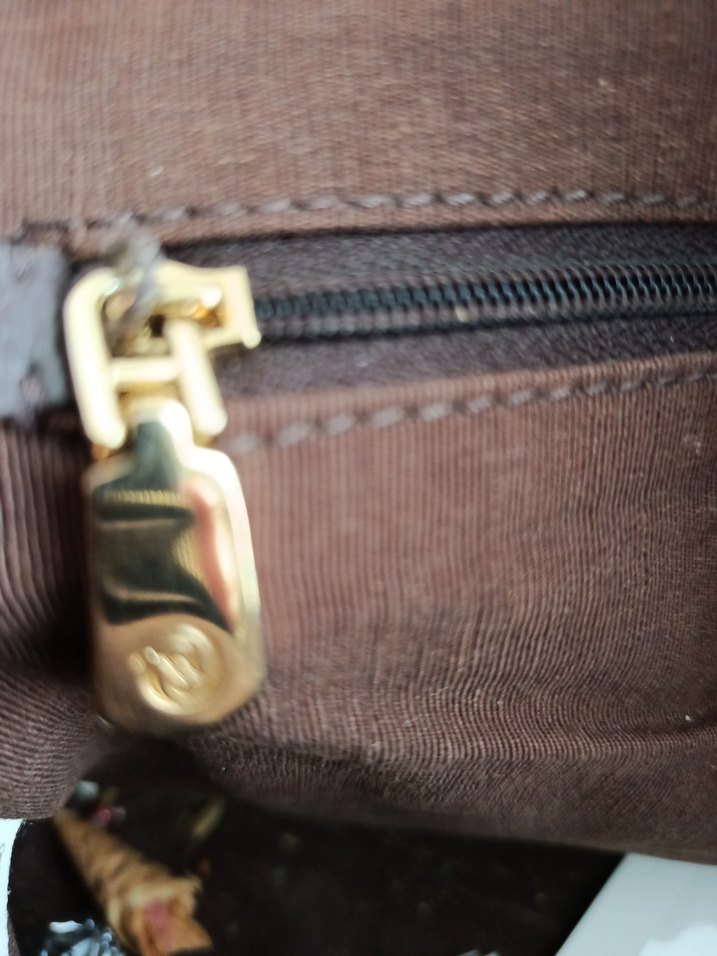 VAKKO Klasik Desenli Kahverengi Deri Çanta - Görsel 5